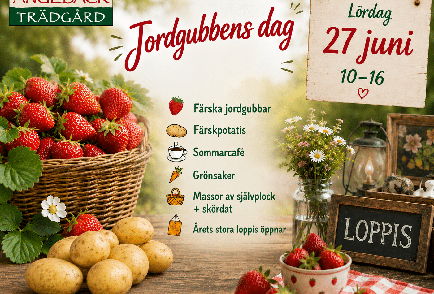 jordgubbens dag på ängebäck trägård